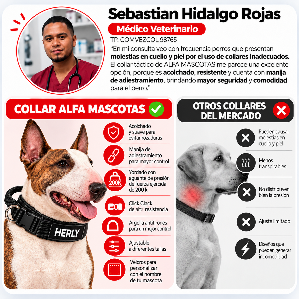 Collar Táctico 200KG + Correa Multiusos